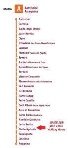 a list of names of food items on a ruler at Don Bosco Holiday Home in Rome