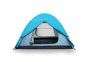 a blue tent with a screen in it at Rental Tenda Rahim in Sungaisarikmalai