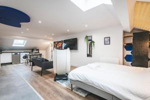 Kuchyň nebo kuchyňský kout v ubytování Loft Spa Sauna Hammam Hydromassage