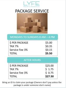 a screenshot of the package services page with boxes at Oceanfront Retreat Steps from Hollywood Beach in Hollywood Beach +25 photos
