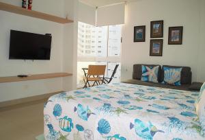 Postel nebo postele na pokoji v ubytování Apartamento Reserva del Mar + 36 fotografií