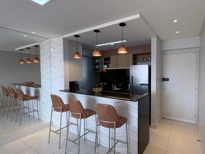 Køkken eller tekøkken på Janelas do Rio - Apartamento 2 quartos com vista para o Rio, Wi-Fi, ar-condicionado e máquina lava e seca