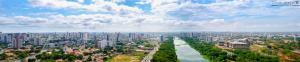 an aerial view of a city with a river at Hotel Itapoã in Teresina