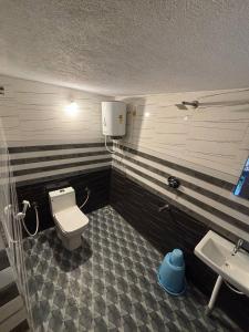 a bathroom with a toilet and a sink at Coorg Sunrise Cottage Homestay in Kushālnagar
