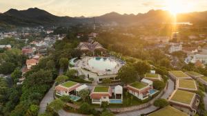 an aerial view of a villa with a swimming pool at Luang Prabang View Hotel in Luang Prabang