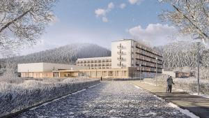 Nespecifikovaný výhled na hory nebo výhled na hory při pohledu z hotelu