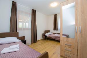 a bedroom with two beds and a mirror at Villa Nola in Viskovo +27 photos