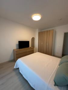 a bedroom with a bed and a television on a dresser at Casa Rovedine in Opera