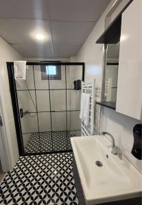 a bathroom with a shower and a sink at One way in Kayseri +12 photos