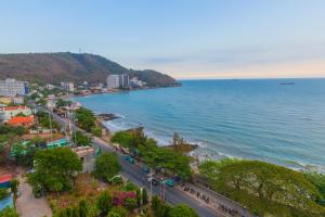 ブンタウにあるCăn hộ Mermaid Seaside Vũng Tàu - THの都市と海の空中写真