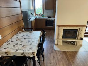 Μια τηλεόραση ή/και κέντρο ψυχαγωγίας στο Апартаменты Гранд Ризорт с камином и видом на лес