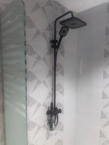 a shower in a bathroom with a shower head at روضة السقيا in Quai