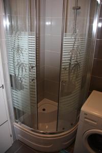 una doccia con una porta in vetro in un bagno di Apartment Nina a Spalato (Split)