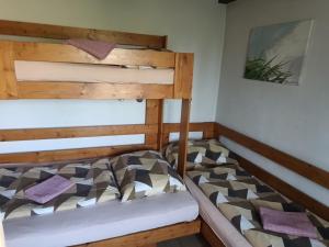 a bedroom with a bunk bed in a room at Chata Radim in Radim