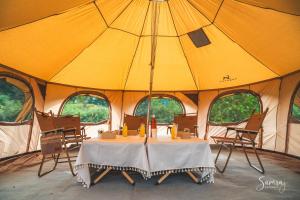 a tent with a table and chairs in it at Oshu - House - Vacation STAY 19753 in Hiraizumi