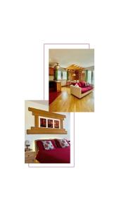 アジアーゴにあるVilla Iris - la prima Villa Vacanze nell'Altopianoのリビングルームとベッドルームの写真2枚