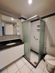 Koupelna v ubytování Flat Blue Ponta Negra Beach