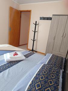 Katil atau katil-katil dalam bilik di Apart hotel -1 Tranquilidade e conforto de casa