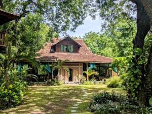 a house in the middle of a yard at Alaya Ecolodge in Pemuteran