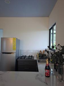 Santa MaríaにあるVilla Kaza Proyectoのキッチン(冷蔵庫、ワイン1本付)