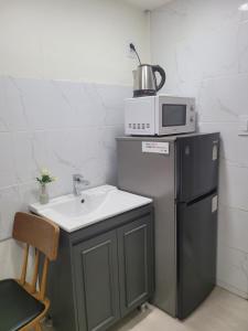 Η κουζίνα ή μικρή κουζίνα στο Mini's rooftop room +6 φωτογραφίες