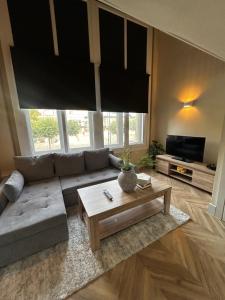 a living room with a couch and a coffee table at Central City Apartment in Central Station