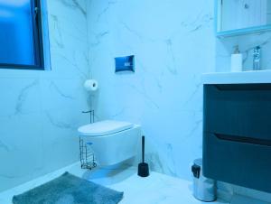 ヘメル・ヘムステッドにあるHemel Apartments - LuxeStayのトイレと洗面台を備えた白いバスルーム