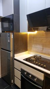 Kuchyň nebo kuchyňský kout v ubytování Demos Premium Apartments and Suites