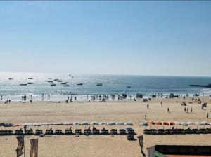 巴加Baga Beach Sunset And Spa的一片人满为患的海滩和海洋