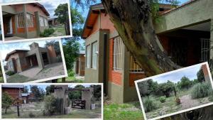 een collage van foto's van een huis en een boom bij Las Casitas de Pepin in Santa Rosa de Calamuchita
