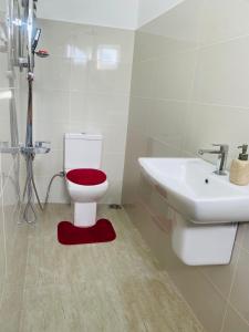 um banheiro com vaso sanitário e pia em Galle Breezy Nest em Nikawatawana