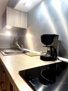 Η κουζίνα ή μικρή κουζίνα στο Coconut Lodge - Marina des Trois-ilets -T1