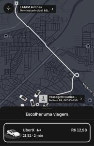 ベレンにあるPérola a 1km do Parque COP30の地図付携帯電話画面のスクリーンショット