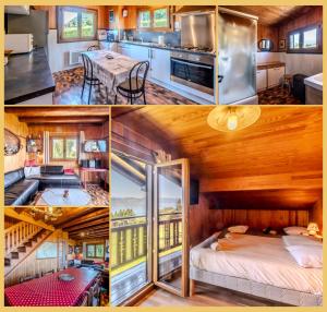 a collage of three pictures of a house at Le Chalet de Jacky I Vue Lac I Lugrin in Lugrin