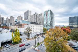 an aerial view of a city with tall buildings at Limited Time Offer Downtown Stay Parking in Atlanta