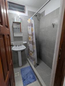 a bathroom with a sink and a shower at Di Arte 1 - A 200 metros de la Terminal - con Cochera in Formosa +13 photos