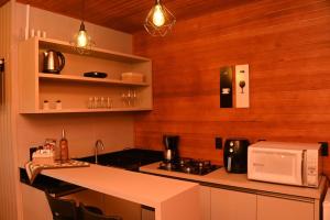 Dapur atau dapur kecil di Cabanas Rota do Vinho