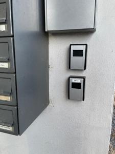 a wall with two electrical boxes on it at 2 bedroom apartment with 4 beds in Pfaffenhofen PAF01 in Pfaffenhofen