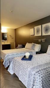 Spotsylvania CourthouseにあるHotel Lake Annaの寝室に並んで置かれた2つのベッド