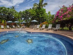 a swimming pool with chairs and a turtle in the water at Wailea Grand Champions 31 in Wailea