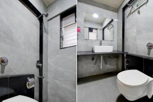 プネにあるSuper Townhouse Viman Nagar Business Stay Formerly Silver Crestのトイレと洗面台付きのバスルーム +26枚の写真