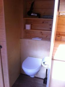 uma casa de banho com WC num pequeno quarto em Pavillon "CASSIOPÉE" em Rosnay