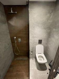 a bathroom stall with a toilet and a shower at s1 au RDC luxe et neuf in Tunis +7 photos