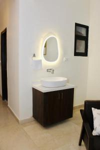 焦特布尔White Rabbit的浴室里有洗手池和镜子