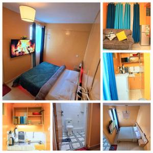 a collage of four pictures of a room at SpeedwayHaven, 2Mins TO SpurMall & Ashaki Resort 1750 or 1850 or 2000kes in Ruiru +19 photos