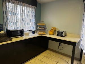 レイク・シティにあるDays Inn by Wyndham Lake City I-10の電子レンジ付きのカウンタートップを備えたキッチン