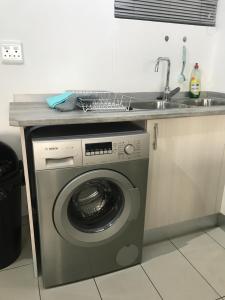 ウィントフークにあるCity Duplexの洗濯機付きのキッチン(シンク付)