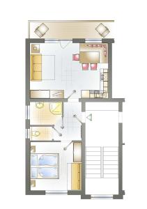 un plan d'étage d'une maison dans l'établissement Appartmenthaus Geroldhof, à Ramsau am Dachstein