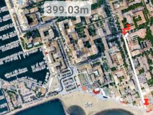 a map of a city with at 400m de la mer, grand studio lumineux en centre-ville in La Grande-Motte