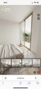 a rendering of a bedroom with a bed and a window at Wings apartman Kittima in Amphoe Koh Samui